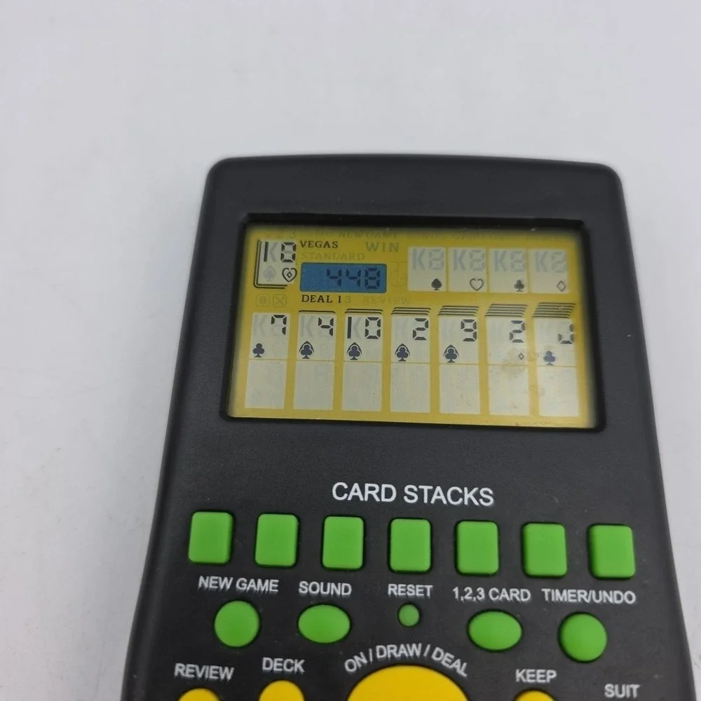 Solitaire Electronic Handheld Game Tested Working w/ Card Stacks Timer w/Sound